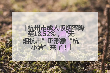 杭州市成人吸烟率降至18.52%，“无烟杭州”IP形象“杭小清”来了！