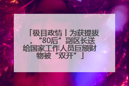 极目政情丨为获提拔，“80后”副区长送给国家工作人员巨额财物被“双开”