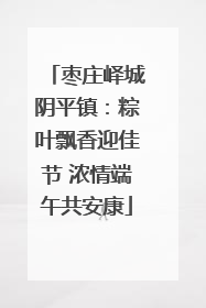 枣庄峄城阴平镇：粽叶飘香迎佳节 浓情端午共安康
