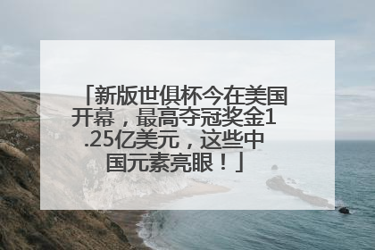 新版世俱杯今在美国开幕，最高夺冠奖金1.25亿美元，这些中国元素亮眼！