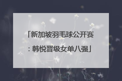 新加坡羽毛球公开赛：韩悦晋级女单八强