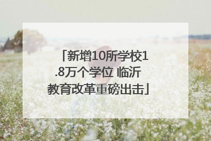 新增10所学校1.8万个学位 临沂教育改革重磅出击