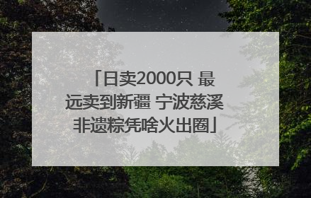日卖2000只 最远卖到新疆 宁波慈溪非遗粽凭啥火出圈