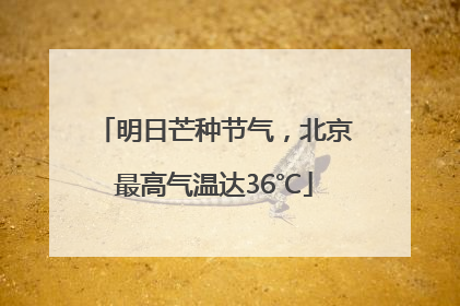 明日芒种节气，北京最高气温达36℃