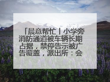 晨意帮忙丨小学旁消防通道被车辆长期占据，禁停告示被广告覆盖，派出所：会尽快处理