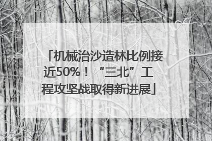 机械治沙造林比例接近50%！“三北”工程攻坚战取得新进展