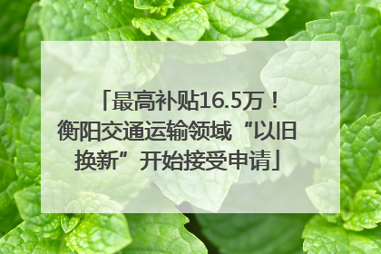 最高补贴16.5万！衡阳交通运输领域“以旧换新”开始接受申请