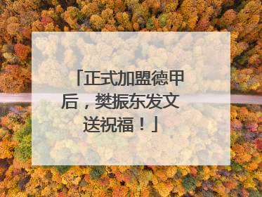 正式加盟德甲后，樊振东发文送祝福！