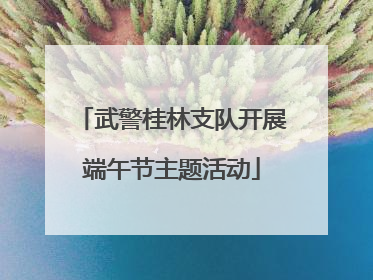 武警桂林支队开展端午节主题活动