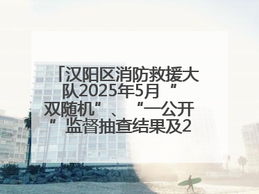 汉阳区消防救援大队2025年5月“双随机”、“一公开”监督抽查结果及2025年6月监督抽查任务公示
