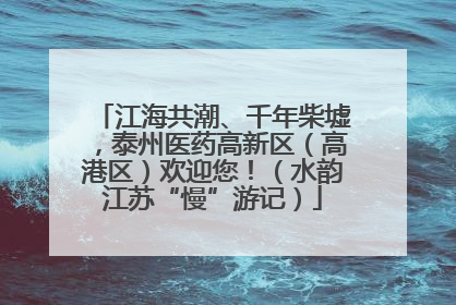 江海共潮、千年柴墟，泰州医药高新区（高港区）欢迎您！（水韵江苏“慢”游记）