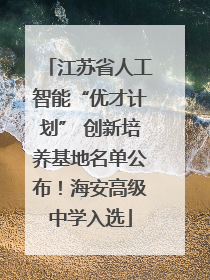 江苏省人工智能“优才计划” 创新培养基地名单公布！海安高级中学入选