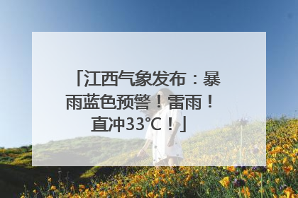 江西气象发布：暴雨蓝色预警！雷雨！直冲33℃！