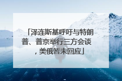 泽连斯基呼吁与特朗普、普京举行三方会谈，美俄暂未回应