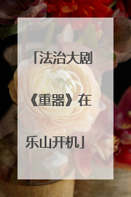 法治大剧《重器》在乐山开机