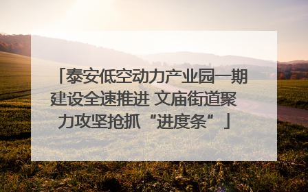 泰安低空动力产业园一期建设全速推进 文庙街道聚力攻坚抢抓“进度条”