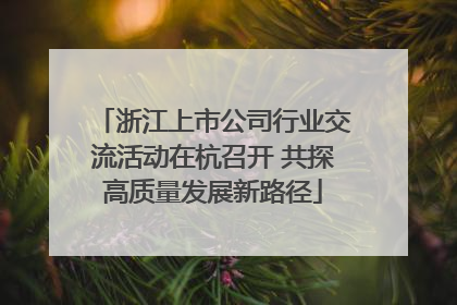 浙江上市公司行业交流活动在杭召开 共探高质量发展新路径