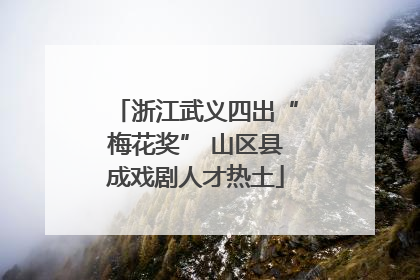 浙江武义四出“梅花奖” 山区县成戏剧人才热土