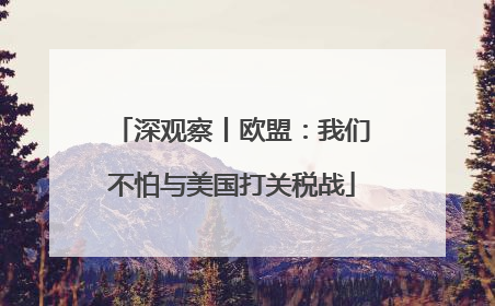 深观察丨欧盟：我们不怕与美国打关税战