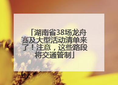 湖南省38场龙舟赛及大型活动清单来了！注意，这些路段将交通管制