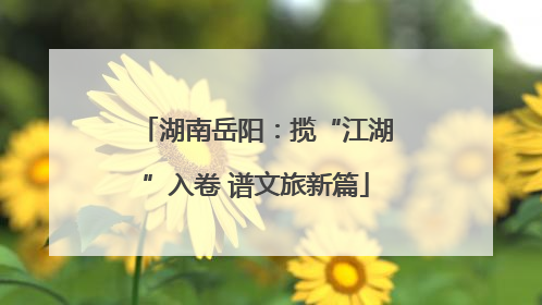 湖南岳阳：揽“江湖”入卷 谱文旅新篇