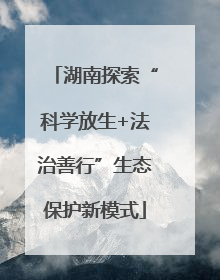 湖南探索“科学放生+法治善行”生态保护新模式