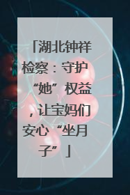 湖北钟祥检察：守护“她”权益，让宝妈们安心“坐月子”