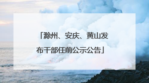 滁州、安庆、黄山发布干部任前公示公告