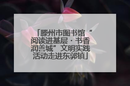 滕州市图书馆“阅读进基层・书香润善城”文明实践活动走进东郭镇
