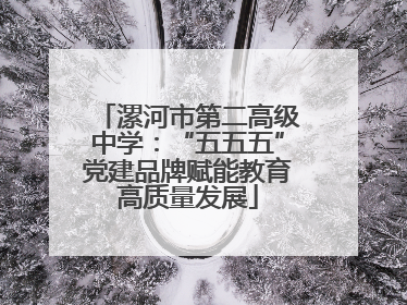 漯河市第二高级中学：“五五五”党建品牌赋能教育高质量发展