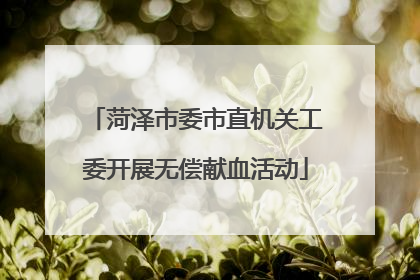 菏泽市委市直机关工委开展无偿献血活动