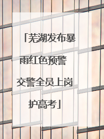 芜湖发布暴雨红色预警 交警全员上岗护高考