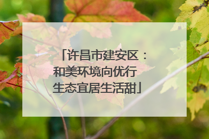 许昌市建安区：和美环境向优行 生态宜居生活甜