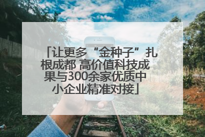 让更多“金种子”扎根成都 高价值科技成果与300余家优质中小企业精准对接