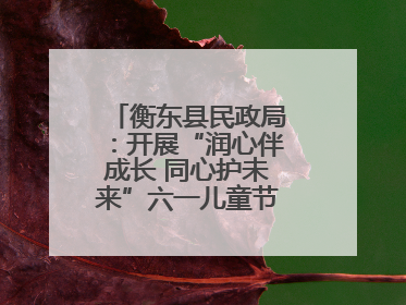 衡东县民政局：开展“润心伴成长 同心护未来”六一儿童节系列关爱活动