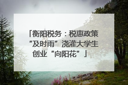 衡阳税务：税惠政策“及时雨”浇灌大学生创业“向阳花”