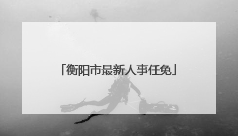 衡阳市最新人事任免
