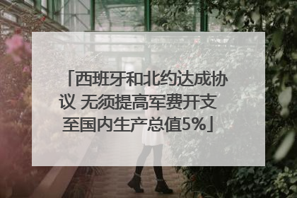 西班牙和北约达成协议 无须提高军费开支至国内生产总值5%