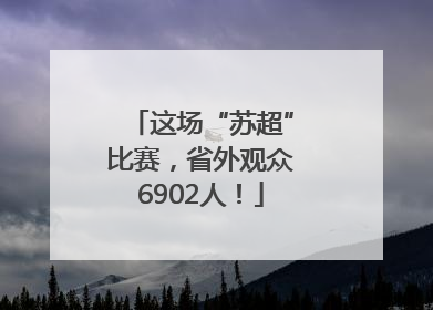 这场“苏超”比赛，省外观众6902人！