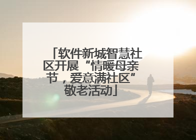 软件新城智慧社区开展“情暖母亲节，爱意满社区”敬老活动