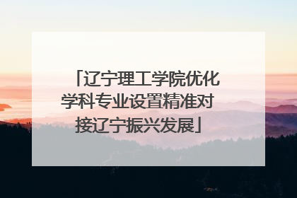辽宁理工学院优化学科专业设置精准对接辽宁振兴发展