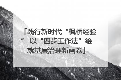 践行新时代“枫桥经验” 以“四步工作法”绘就基层治理新画卷