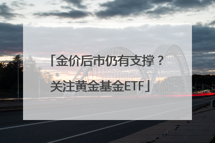金价后市仍有支撑？关注黄金基金ETF