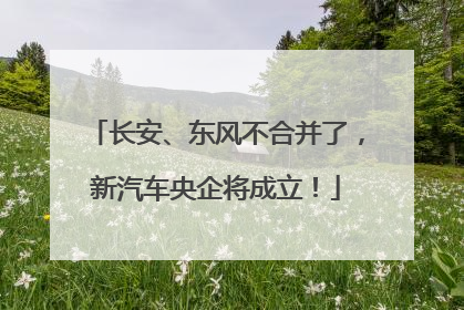 长安、东风不合并了，新汽车央企将成立！