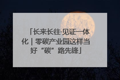长来长往·见证一体化｜零碳产业园这样当好“碳”路先锋