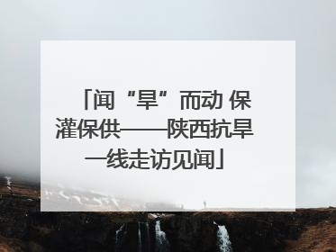 闻“旱”而动 保灌保供——陕西抗旱一线走访见闻