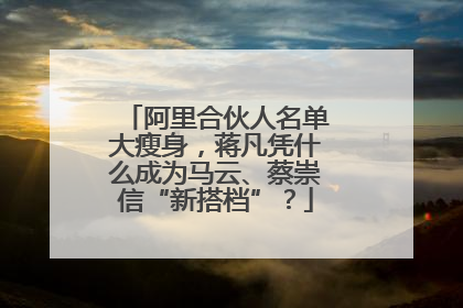 阿里合伙人名单大瘦身，蒋凡凭什么成为马云、蔡崇信“新搭档”？