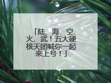 陆、海、空、火、武！五大硬核天团喊你一起来上号！