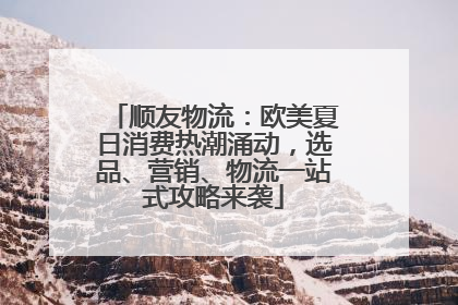 顺友物流：欧美夏日消费热潮涌动，选品、营销、物流一站式攻略来袭
