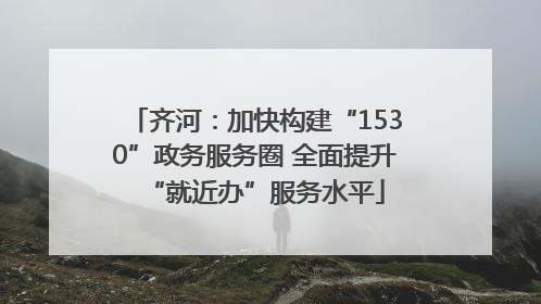 齐河：加快构建“1530”政务服务圈 全面提升“就近办”服务水平